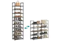 SONGMICS Schuhregal Schuhschrank, für 20 Paar Schuhe und Stiefel, mit 10 Ebenen,Metallgestell,Schuhablage