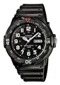 CASIO TIMELESS COLLECTION Quarzuhr MRW-200H-1BVEG, Armbanduhr, Herrenuhr, Resinarmband, Datum, bis 10 bar wasserdicht, schwarz