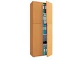 Flügeltürenschrank, aus Holz, 5 OH, Griffknöpfe, höhenverstellbare Fachböden, B 700 x T 400 x H 1780 mm, Buche
