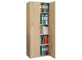 Mid.you Aktenschrank, Eiche, Holzwerkstoff, 4 Fächer, 70x182x37 cm, Arbeitszimmer, Aktenschränke
