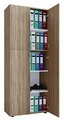 Büroschrank mit 5 Fächern | moderner Aktenschrank mit Drehtüren | Maße ca. B. 70 x H. 184 x T. 40 cm – Lona 5-Fach