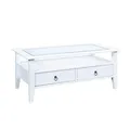 Inter Link Couchtisch Provence mit 2 Schubladen aus Kiefer Massivholz - Weiss