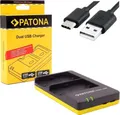 PATONA Ladegerät für Akku NP-FW50 (USB Dual 1964) - kompatibel mit Sony ZV-E10 ILCE Alpha 6000 6100 6300 6400 6500 A33 A35 A37 A55 | 7 7II 7R 7RII 7S II III | DSC RX10 | NEX usw
