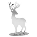 Fink Deko Hirsch 20x12.5cm Edelstahl silber Hirschfigur Dekofigur zum Aufstellen