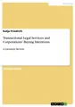 Transactional Legal Services and Corporations' Buying Intentions Katja Friedrich
