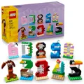 LEGO Geburtstagszahlen - Tortenaufsatz mit Tieren inkl. Hund, Spinne und Wal - Tisch und Party Dekoration oder Zählspiel - Geschenkidee für Jungen und Mädchen ab 6 Jahren - 40807