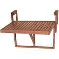 Gardenson Balkonhängetisch, Braun, Holz, Eukalyptusholz, vollmassiv, 65x64x52 cm, klappbar, wetterbeständig, Balkonmöbel, Balkontische