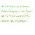 Garden Pleasure Berkley Balkonhängetisch Eukalyptus Braun 64,0 X 65,0 X 44,0/52,