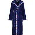 Cawö Home Damenbademantel Kapuze 840 Schalkragen Velours, Schalkragen, 80% Baumwolle, 20% Polyester blau M