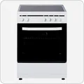 PKM EH4-60 GK6 Stand Elektroherd mit Glaskeramikkochfeld, 60 cm breit, 56 L, Grillfunktion, Heißluftfunktion, Restwärmeanzeige, weiß