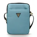Guess Nylon-Tasche mit Dreieckslogo für Handy/Tablet bis zu 10 Zoll, Blau