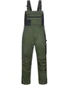 Scheibler Arbeitshosen Männer Reflektierende Workwear Active Latzhose Herren Schnittschutzhose mit elastischen Trägern & vielen Taschen Oliv/Schwarz 48
