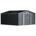 Outsunny - Gerätehaus - 340L x 386B x 200H cm - kohlegrau