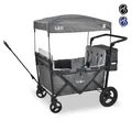 FableKids Bollerwagen Bollerwagen LEO X4Plus mit Dach faltbarer Transportwagen 3 Farben (Stück, Fossil Grau), Fossil Grau