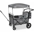 FableKids Bollerwagen Leo X4 Plus, faltbar, 80kg Traglast, 113 x 78 x 130cm (L/B/H), grau