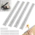 Edelstahlscharnier Klavierband 4 Stück 30cm Schrauben Möbelbeschlag Türhalter