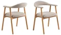 ACTONA GROUP Holzstuhl (2er-Set) in Beige, Stoff, Massivholz - 56x75,5x54cm (BxHxT) (2er-Set)