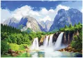 Wallarena Fototapete Wasserfall Gebirge Vlies Tapete Wohnzimmer Schlafzimmer Wandtapete, Glatt Vlies Washable, Wasserfall, Wald, Gebirge, (Packung, 6 St., Vlies Fototapete)