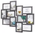 Kobolo Bilderrahmen-Collage - BIG GREY - Holz - grau antik - 12 Bilder - 54x61 cm