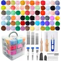 Nadelfilz Set,72 Farben Filzwolle Roving, Filzset für Anfänger mit Filznadeln...