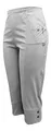Kurze Hosen Damen Sommerhosen Bermuda 7/8 Schlupfhose leichte Stoffhose angenehme Caprihose mit Taschen (42-44, Grau)