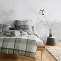 Fleuresse Lech Edelflanell Bettwäsche 200x220 Karo grün silbergrau  604385-15
