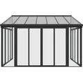 HOME DELUXE - Wintergarten AMARIS - Anthrazit- B/T/H: 312 / 224 x 428 x 300 cm - inkl. Hohlkammerplatten, Polycarbonatplatten, Montagematererial I ... - Dunkelgrau