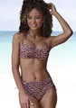 Bikini-Hose "Holly", seitlich zu raffen, Gr. 38 - N-Gr, bordeaux bedruckt N-Gr