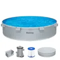 Stahlwandpool-Set mit Filterpumpe Ø 305 x 61 cm, grau, rund
