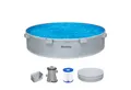 Bestway Pool Ø 305 x 61 cm (Set, Inkl. Filterpumpe, Abdeckplane), 365 Tage aufstellfähig