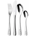 WMF Safari Kinderbesteck Set 4-teilig, Besteck Kinder Edelstahl, Kinderbesteck ab 3 Jahre, Cromargan poliert, spülmaschinengeeignet, Kids Safari, Ohne Gravur