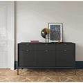 CORTADO KSZ154 Schubladenkommode 154 cm Schwarz matt