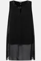 Ulla Popken Damen große Größen Übergrößen Plus Size Longtunika, Ziersteine, A-Linie, Rundhals, ärmellos schwarz 54+ 819532100-54+