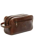 SID & VAIN große Kulturtasche Herren echt Leder - Waschtasche GATWICK groß - Kulturbeutel Herrentasche Leder-Waschtasche Herren braun handgefertigt