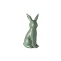[W] Fabius, Deko Hase, Keramik, Krakelee, grün, L. 13 cm, B. 11 cm, H. 25 cm