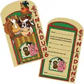 6 Einladungskarten * Bauernhof * für Kindergeburtstag oder Party von DEKOSPASS // Kinder Geburtstag Party Kinderparty Einladung Einladungen Karte Einladungs-Set Mottoparty Farm Tiere