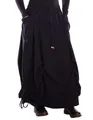 Vishes Alternative Bekleidung - Damen Maxi-Rock Baumwolle asymmetrisch Langer Warmer Rock im Lagenlook mit Taschen schwarz 36-44