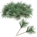 com-four® 25x Dekozweig Tannennadeln - weihnachtliche Streudeko - DIY Bastel-Set für Adventskränze und als Weihnachtsschmuck (25 Stück - Pinienzweige)