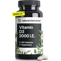 natural-elements Vitamin-D 365 Tabletten, Vitamin D3, hochdosiert, je Tablette 2000 I.E.