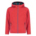 CMP Unisex Kinder Leichte Softshelljacke für Kinder mit Fester Kapuze Jacke Kokon-Mantel, Campari, 116
