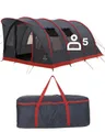 JUSTCAMP Atlanta 5 Familienzelt für 5 Personen - Tunnelzelt mit Stehhöhe inkl. Vordach & Boden, Eingang mit Fliegengitter - Campingzelt groß, geräumig, wasserdicht - Ideal für Campen & Festival