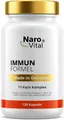 NaroVital Immun Formel Hochdosiert - 120 Kapseln Echinacea, Hagebutte, Zistrose, Vitamin C, D3, Zink