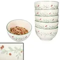 6x Holly Müsli-Schale Ø14,3cm 550ml Steingut 6 Personen Dessert-Bowl Weihnachten