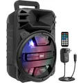 Pyle Bluetooth-Lautsprecher mit Rädern Karaoke DJ LED-Beleuchtung (PPHP1243B)