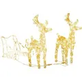 vidaXL Rentiere & Schlitten Weihnachtsdekoration 160 LEDs 130 cm Acryl 328514