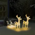 Weihnachtsdekorationen Rentier und Schlitten 160 LEDs 130