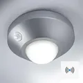 OSRAM Nachtlicht NIGHTLUX Ceiling Silber mit Bewegungs- & Lichtsensor für die Wand- oder Deckennmontage, batteriebetrieben, IP20