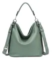ITALYSHOP24 Schultertasche DAMEN XXL SHOPPER HOBO Cross Over Body Bag Umhängetasche Weekender (Spar-Set: Henkel Tasche mit Muster Schultergurt, Workbag Leder Optik, 2-tlg., mit Henkel und Muster Schultergurt), große 3xFach geteiltes Hauptfach, Freizeit Abend Urlaub, Leder Optik