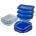 Pyrex Cook & Go Lunchbox-Set, rechteckig, 0,8 l, Borosilikatglas, Backofen, Mikrowelle und Spülmaschine, 5 Stück
