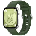 Wigento Smartwatch-Armband Für Huawei Watch Fit 3 hochwertiges Silikon Arm Band Ersatz Dunkelgrün, Ersatz Austausch Silikon Sport Armband